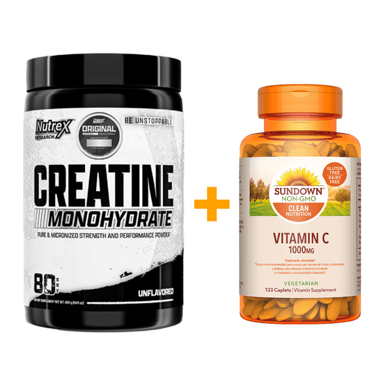 Pack Creatina Nutrex + Vitamina C Sundown