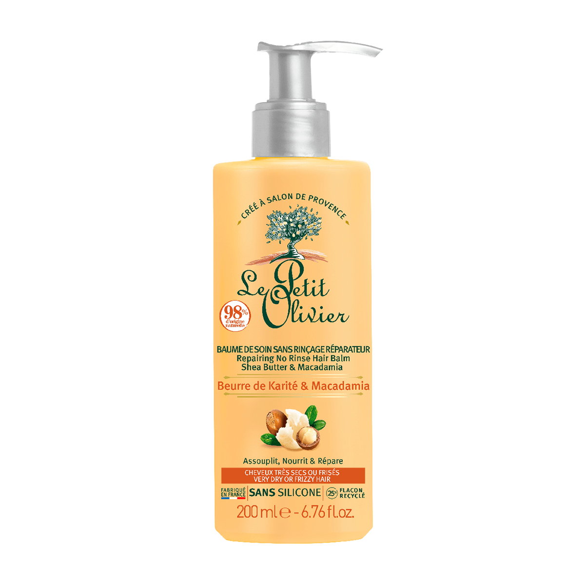 Crema Cuidado Cabello Rizado 200ml, Le Petit Olivier