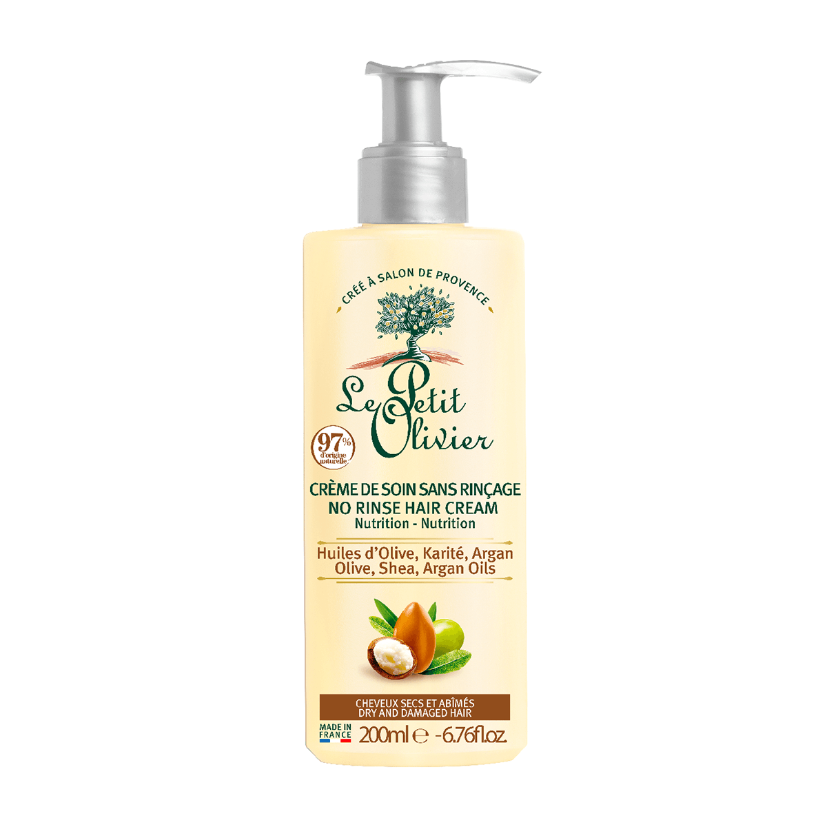 Crema Cuidado Cabello Seco y Dañado 200ml, Le Petit Olivier