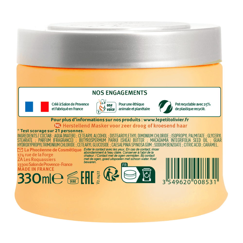 Mascara Nutriente Cabello Rizado 330ml, Le Petit Olivier