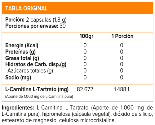 L cartinine 1000 60 caps disponible en All Nutrition