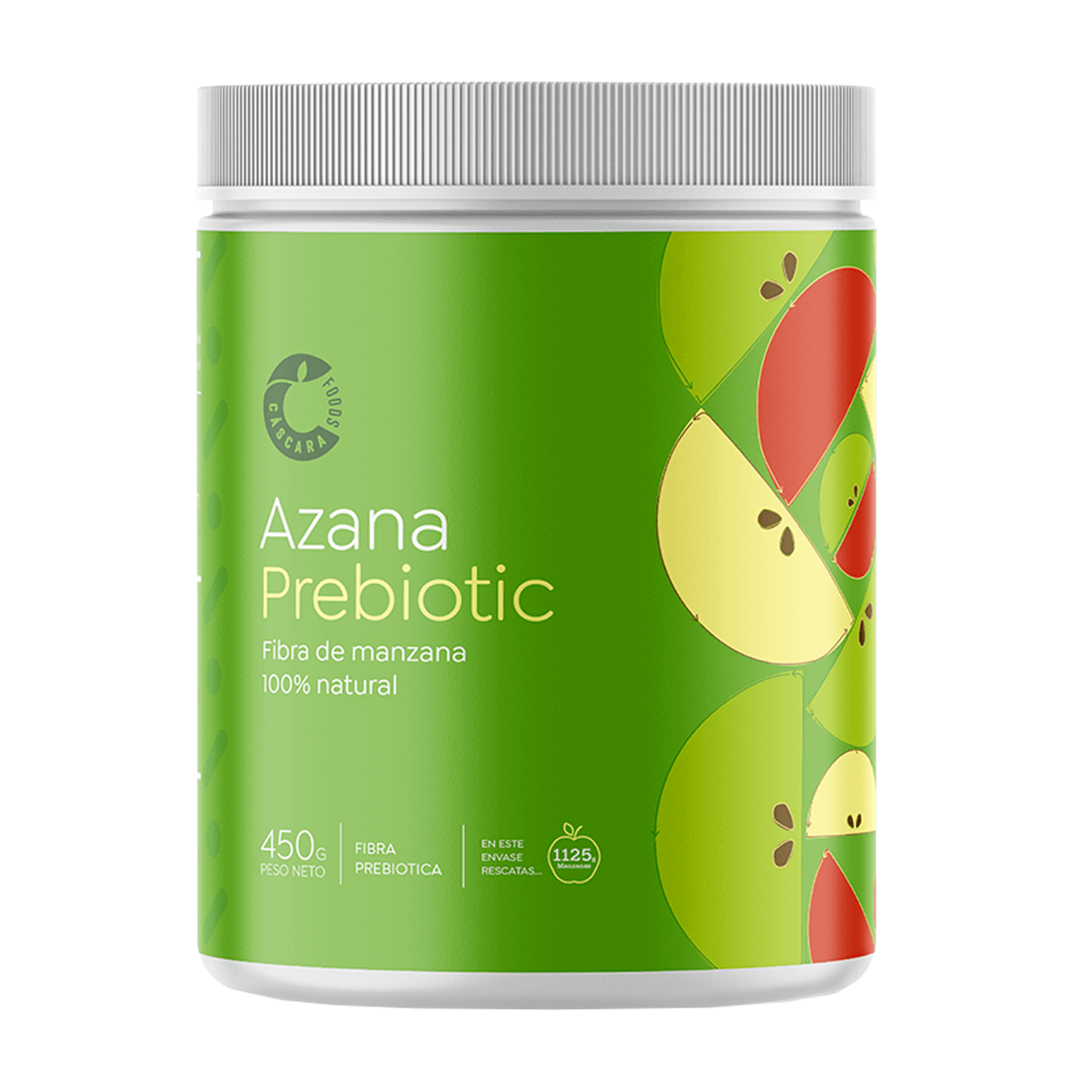 Pack 3 Azana Prebioticos Fibra De Manzana 450g Cascara Foods